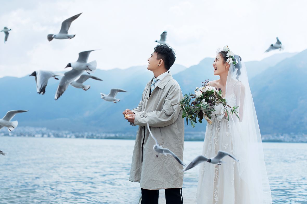 【揭秘克洛伊美學(xué)】三十四期 洱海春日海鷗婚紗照